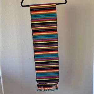 Double Layered Fleece Scarf - Multi Colored Stripe
